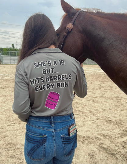 She's A 10 But Hit's Barrels Every Run performance 1/4 zip up