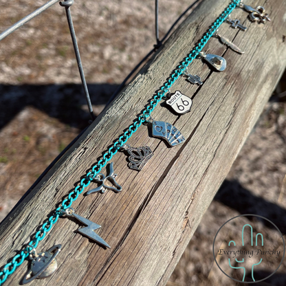 Route 66 Turquoise Charm Necklace