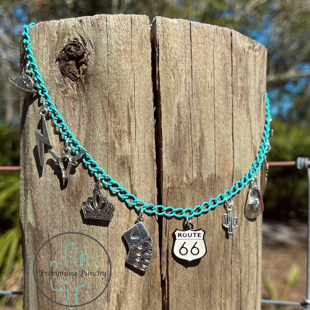 Route 66 Turquoise Charm Necklace