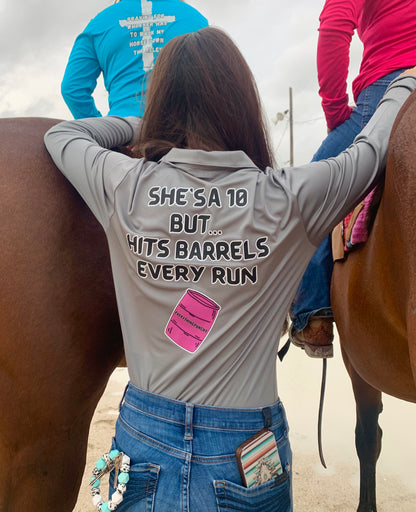 She's A 10 But Hit's Barrels Every Run performance 1/4 zip up